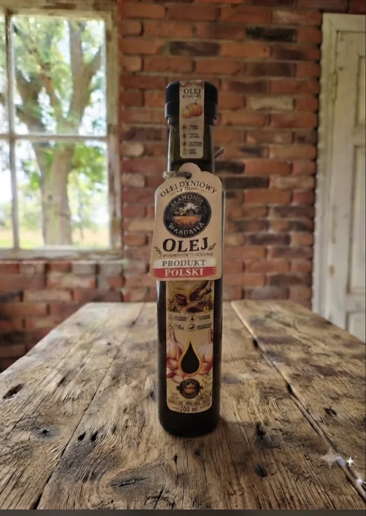 Olej rzepakowy z czosnkiem – tłoczony na zimno, 250 ml